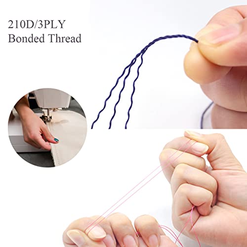 FUMAO Polyester Thread Heavy Duty Bonded UV Resistant Outdoor Thread #69 T70 Size 210D/3Ply for Marine Upholstery, Leather, Sewing Crafts, 3000Yards Pack of 2 (Black) - Image 4