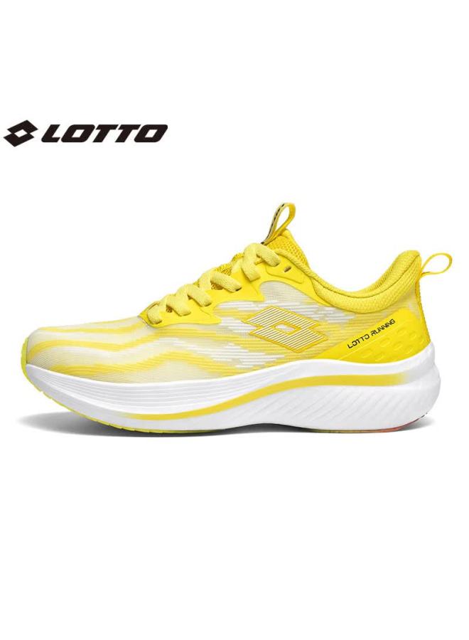 Lotto Men's Shoes, Carbon Plate Running Shoes, Spring And Summer Mesh Breathable Sneakers, Shock-absorbing Wear-resistant Rebound Racing Shoes, Bright Yellow, Size 41 - Image 2