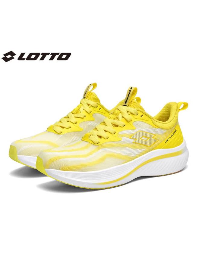 Lotto Men's Shoes, Carbon Plate Running Shoes, Spring And Summer Mesh Breathable Sneakers, Shock-absorbing Wear-resistant Rebound Racing Shoes, Bright Yellow, Size 41 - Image 3