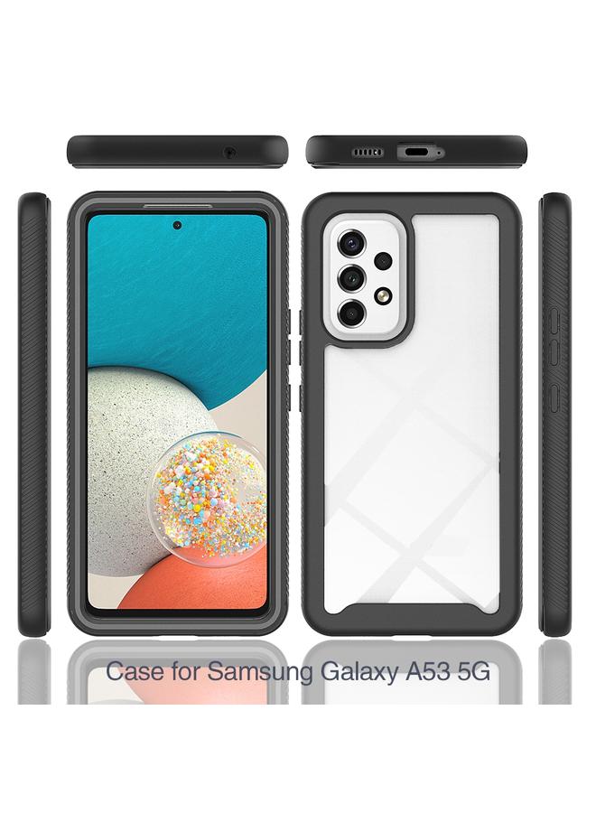 S-TOP Case For Samsung Galaxy A53 5G Starry Sky Solid Color Series PC + TPU Phone Case with PET Film - Image 2