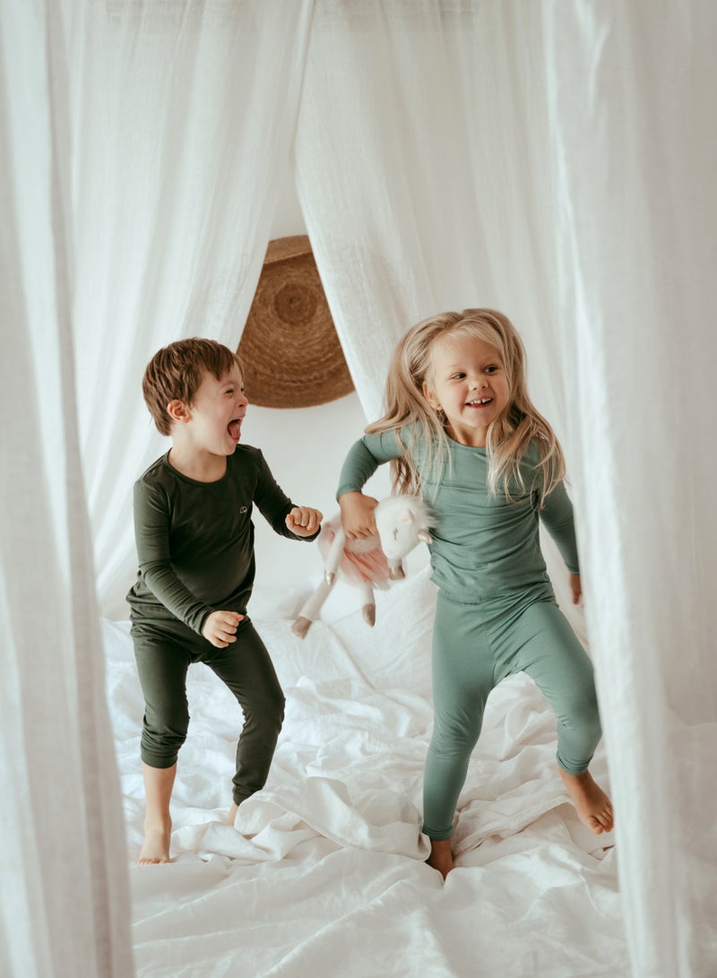 Anvi Baby Bamboo Spandex Pajama 3T Soft Sage  - Image 5