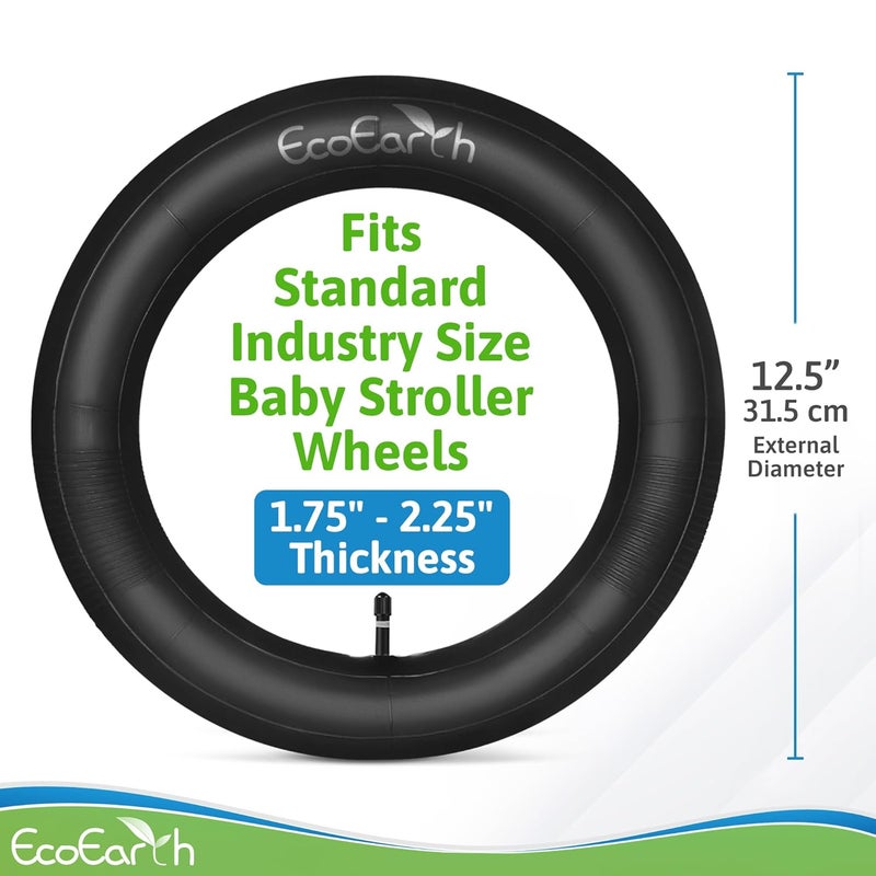 EcoEarth Inner Tube Tire Replacements 2 Pack 125 x 175225 for Kids Bike  Jogging Stroller Compatible wAll Brands BoB Revolution FlexProSESU Graco Go Jogging  More - Image 3