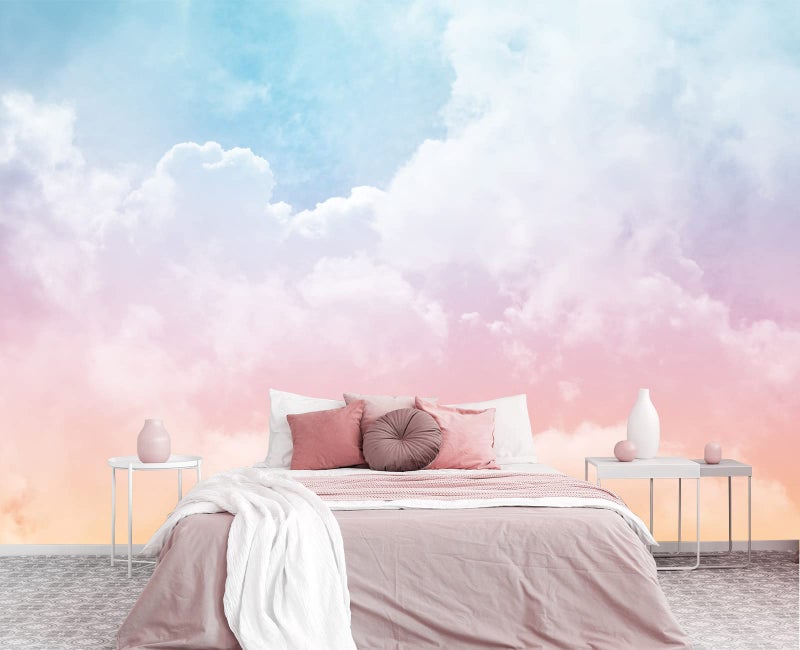 Cliouar CliouarWall Mural Wallpaper 3D Wallpaper Decorative Powder Cloud Bedroom Living Room Decor 158 x 110 Not SelfAdhesive 