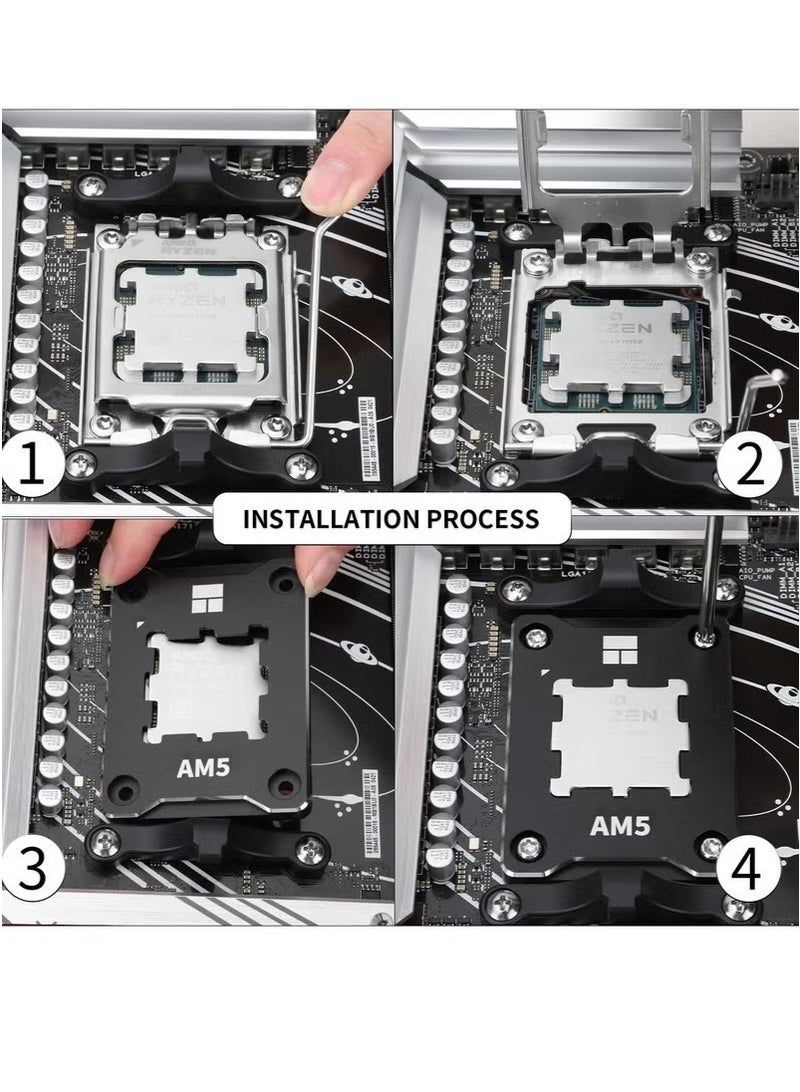 الضفدع الحقيقي حامل وحدة المعالجة المركزية ASF-Black AM5، إطار تثبيت تصحيحي مضاد للانحناء، حامل AM5 ثابت بالكامل لا يترك علامات، إطار اتصال AM5 مضاد للانحناء، معيار مبرد وحدة المعالجة المركزية - Image 2