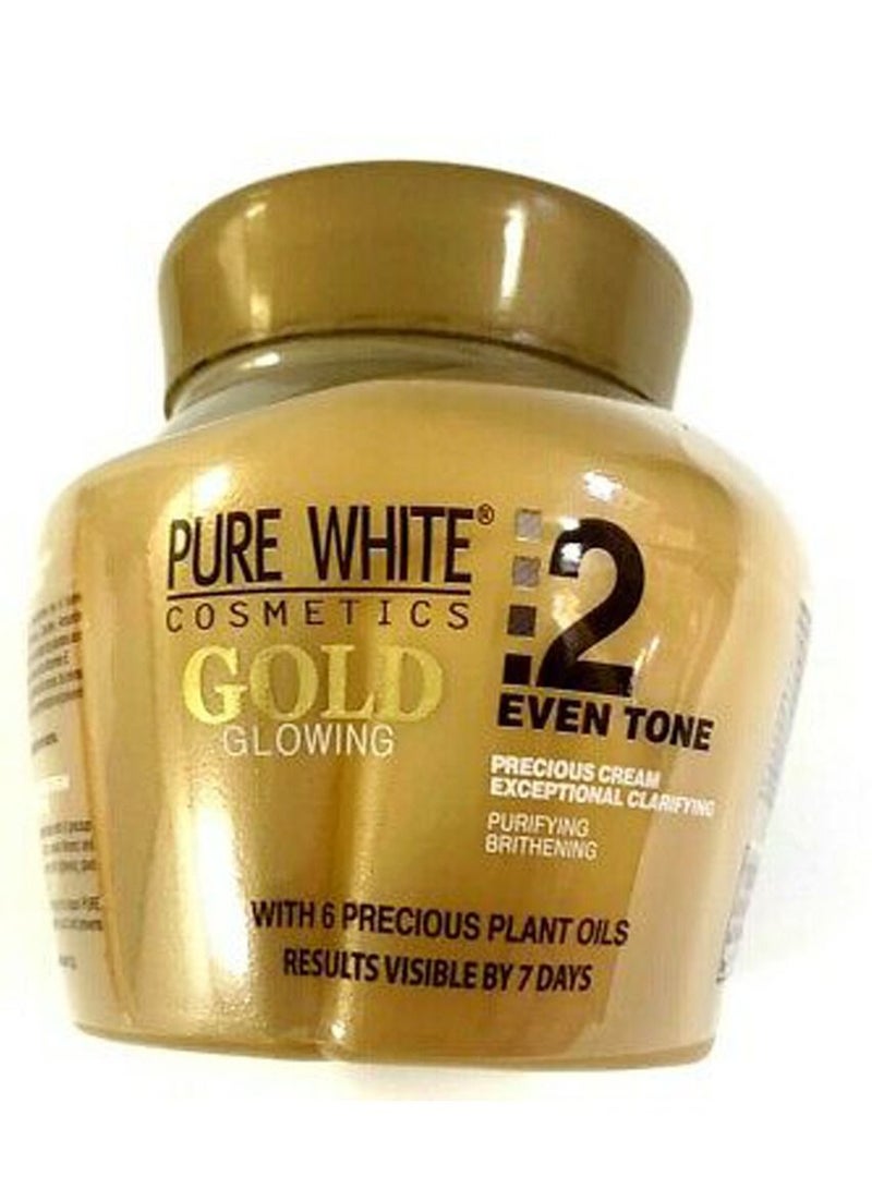 Pure White Cosmetics Gold Whitening Even Tone Glowing Cream 500ml - Image 1