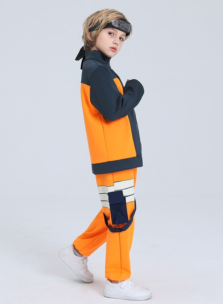 Loquat Anime Naruto Whirlpool Naruto Cosplay Costume For Kids Yellow/Black - Image 3