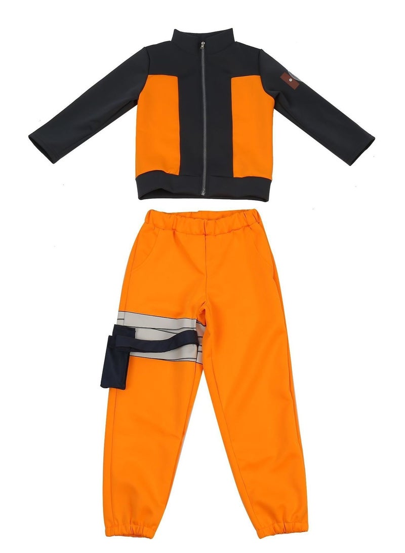 Loquat Anime Naruto Whirlpool Naruto Cosplay Costume For Kids Yellow/Black - Image 2