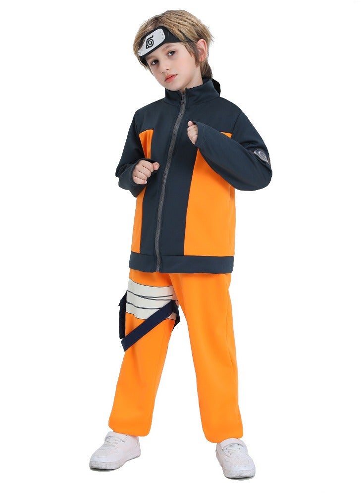 Loquat Anime Naruto Whirlpool Naruto Cosplay Costume For Kids Yellow/Black - Image 1