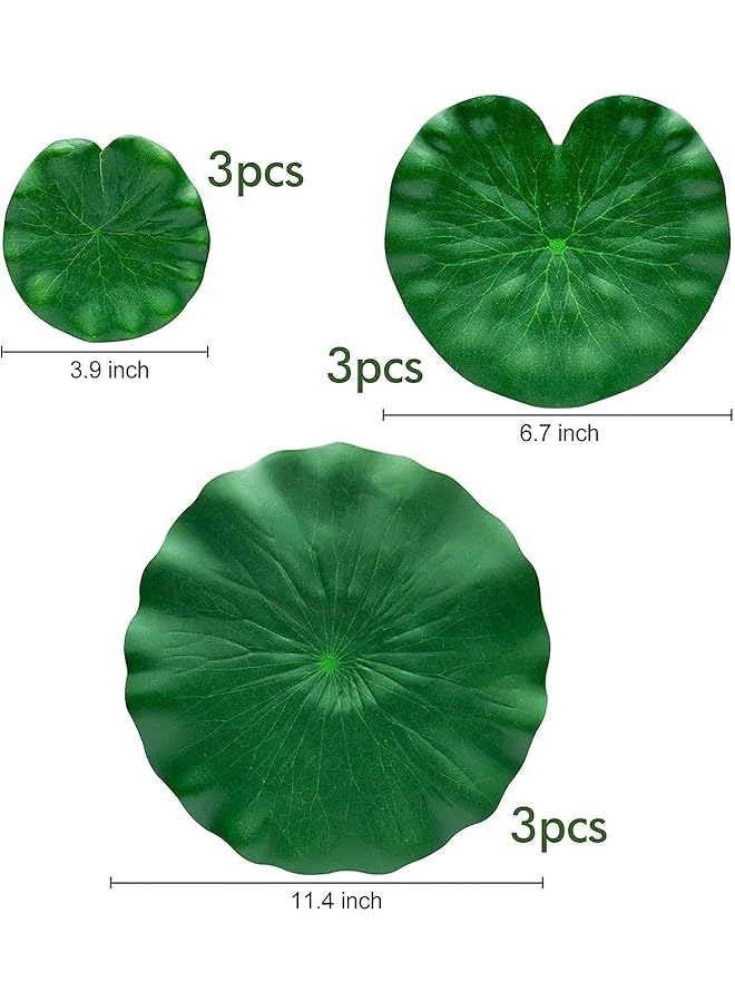 erorex 14Pcs Lily Pads For Ponds Artificial Lotus Realistic Water Lily Pads Leaves And Floating Foam Lotuses For Garden Koi Fish Pond Aquarium Pool Wedding Decor  - Image 3