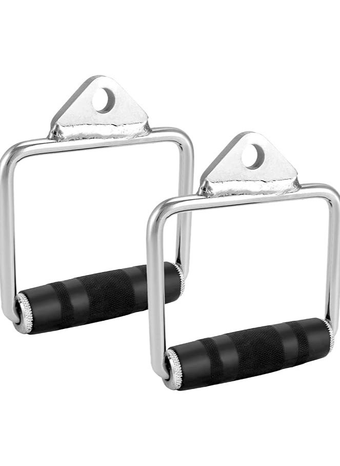 QWORK QWORK 2-piece cable pull handles with rubber grip, lat pull handle for training on the cable pull  - Image 1
