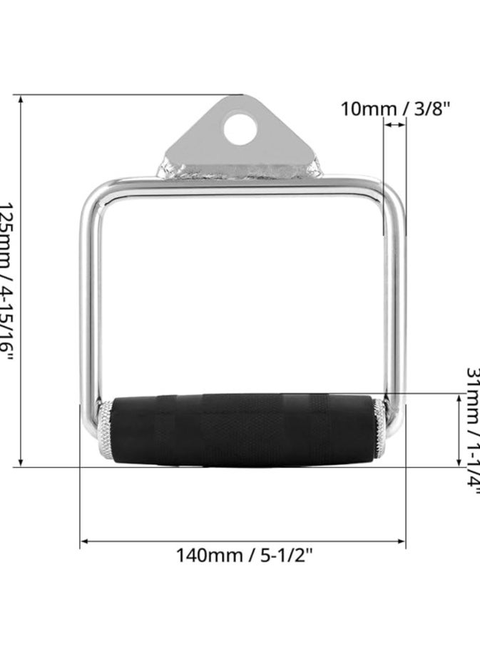 QWORK - QWORK 2-piece cable pull handles with rubber grip, lat pull handle for training on the cable pull - Image 1