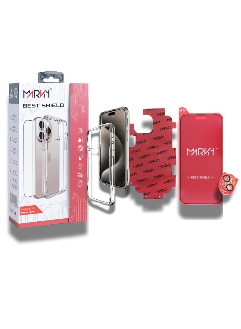 MARVN MARVN Full Protection Package for iPhone 15 Pro Max – Screen Protector, Camera Shield, and Slim Back Cover with 24-Month Warranty  - Image 2