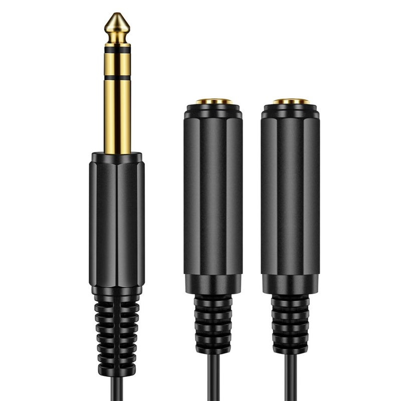 OBVIS ICESPRING 1/4" 6.35mm Stereo Plug/Male to Dual 1/4" 6.35mm Jack/Female Splitter Adapter Cable Converter 0.6 feet - Image 4