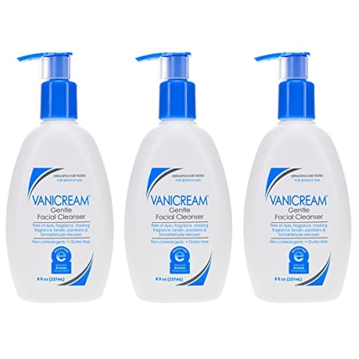 Vanicream Gentle Facial Cleanser for Sensitive Skin, 8 Oz (Pack of 3), Unscented, 24 Fl Oz - Image 1