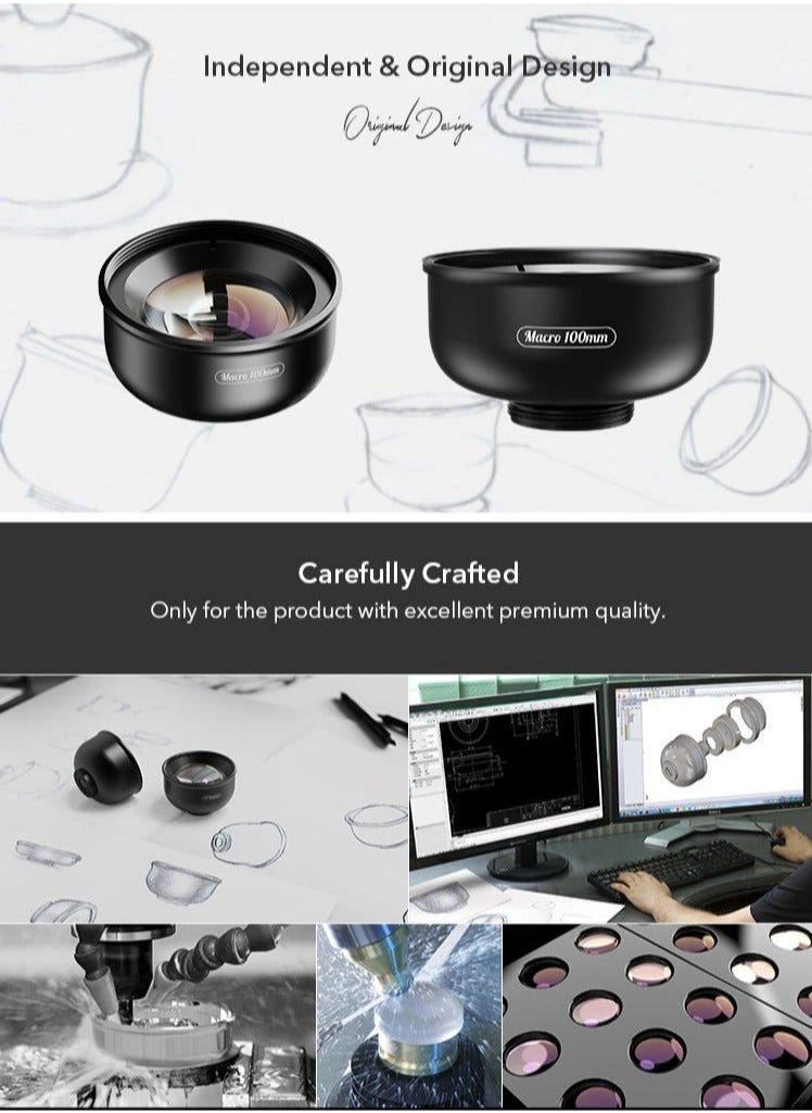 APEXEL - New Upgraded 4k HD 100mm macro lens With LED Fill Light Universal Clamp Micro Lenses for Samsung all smartphones - Image 1
