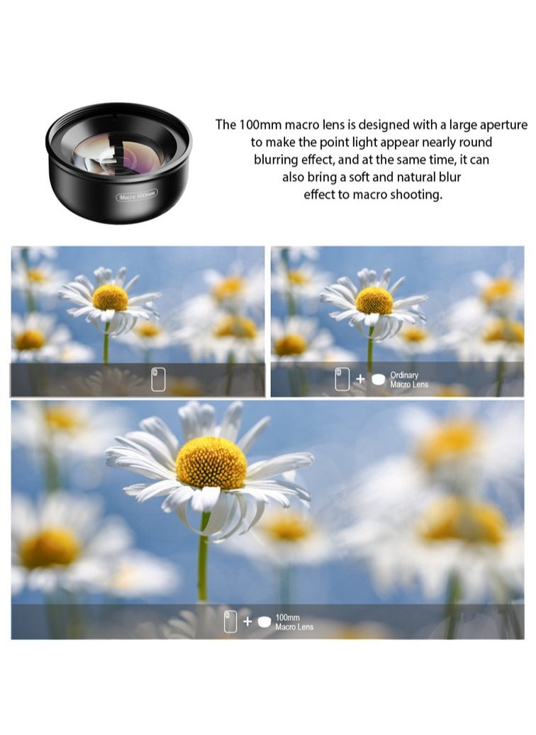 APEXEL - New Upgraded 4k HD 100mm macro lens With LED Fill Light Universal Clamp Micro Lenses for Samsung all smartphones - Image 1