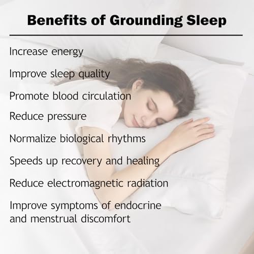 NHIDKU Grounding Sheets Twin Grounding Fitted Sheet Deep Pocket 90 Cotton 10 Silver Fiber Grounded Sheets Earth Connected Bed Sheet 397514Grey Twin - Image 3