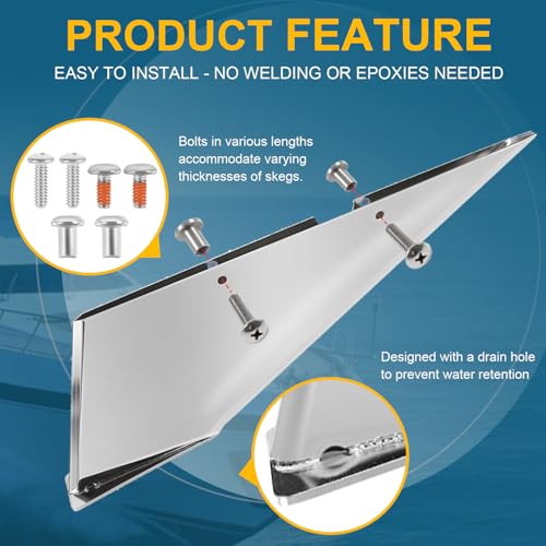 Deargooday Skeg Guard Protector for Volvo Penta Sterndrive SX Drive Single Prop 1995-2006 Inboard, Replace for Skeggard 99022 99052 - Image 3