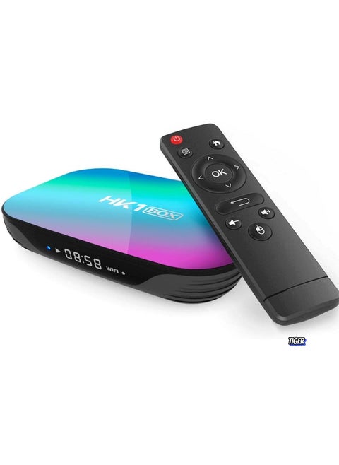HK1 Box Android TV Box with 4GB RAM and 32GB ROM | S905X3 Quad-Core Processor for Ultra-Fast Performance and Smooth Multitasking | 4K UHD Streaming with Stunning Picture Quality | Android OS Smart TV Box with Google Play Access | WiFi Media Sharing via AirPlay, DLNA, Miracast | USB, TF Card Slot, HDMI Support for Versatile Connectivity
