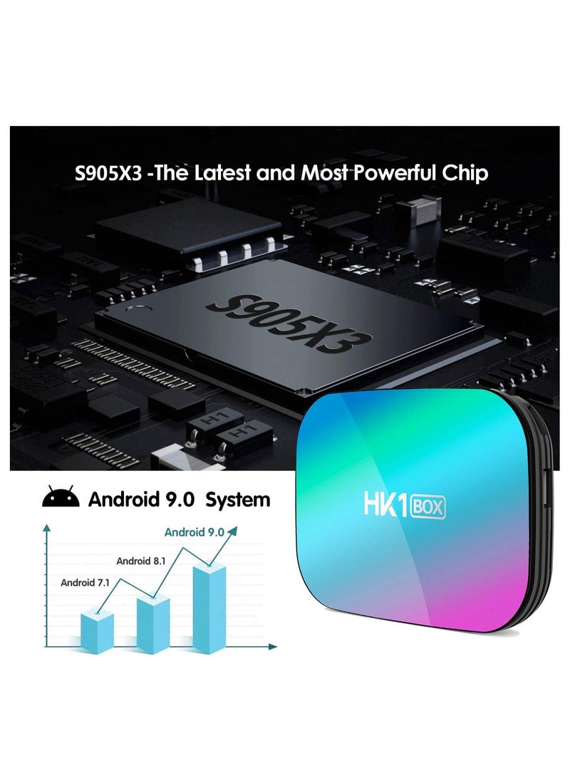 TIGER - HK1 Box Android TV Box with 4GB RAM and 32GB ROM | S905X3 Quad-Core Processor for Ultra-Fast Performance and Smooth Multitasking | 4K UHD Streaming with Stunning Picture Quality | Android OS Smart TV Box with Google Play Access | WiFi Media Sharing via AirPlay, DLNA, Miracast | USB, TF Card Slot, HDMI Support for Versatile Connectivity - Image 1