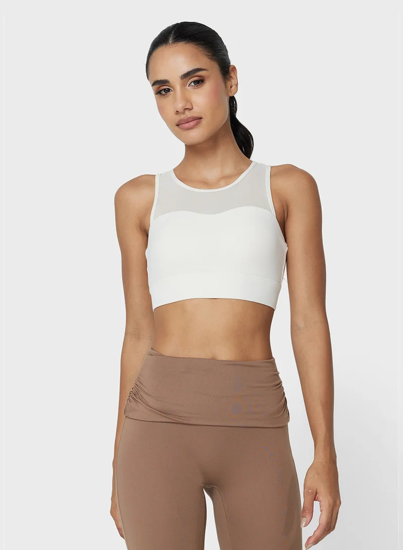 فورورد Mesh Panel Sports Bra with Back Clasp