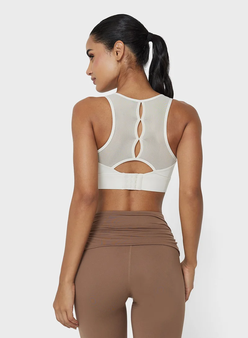 فورورد Mesh Panel Sports Bra with Back Clasp