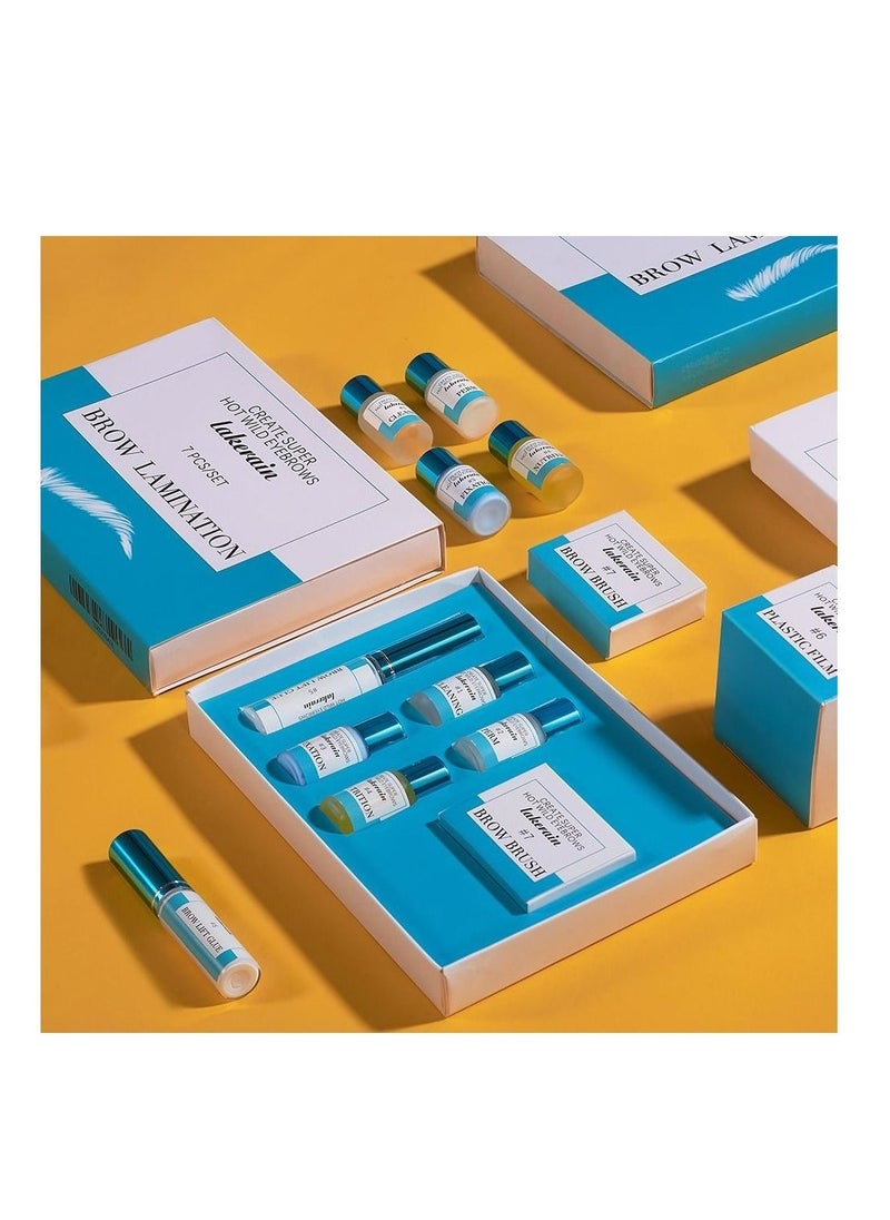 Instant Eyebrow Tint Semi Permanent Eyebrow Dye Safe & Professional Eyebrow Tinting Kit Suitable For Salon and Home Use Lasting For Long Lasting Experience Eyebrow hair Lifting 7 Pieces Set
