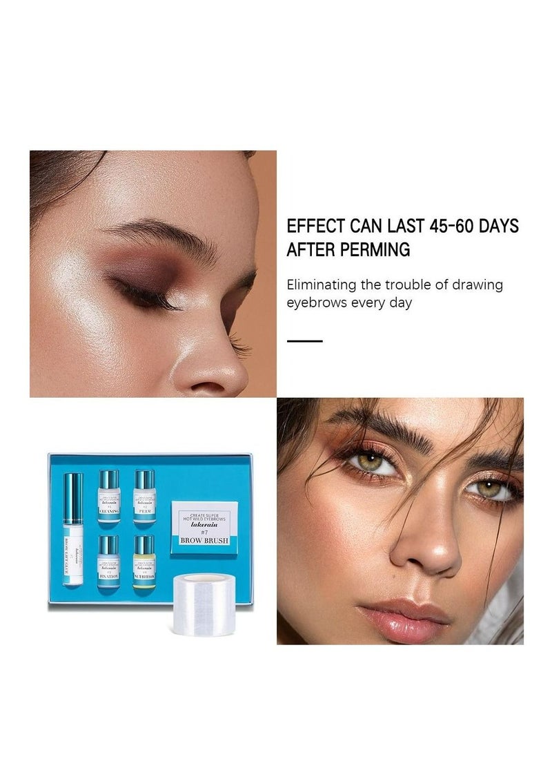 Instant Eyebrow Tint Semi Permanent Eyebrow Dye Safe & Professional Eyebrow Tinting Kit Suitable For Salon and Home Use Lasting For Long Lasting Experience Eyebrow hair Lifting 7 Pieces Set