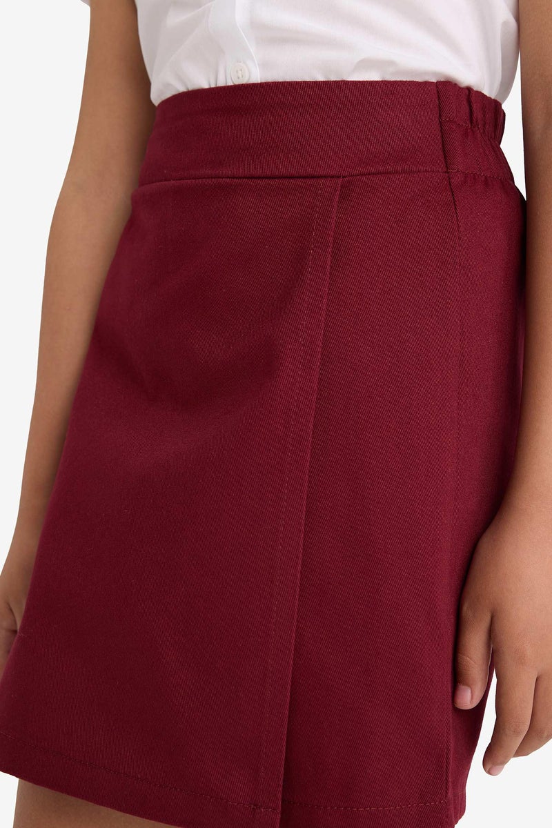 ديفاكتو جيب شورت بناتي جبردين خمري وخصر مطاطي - Image 5