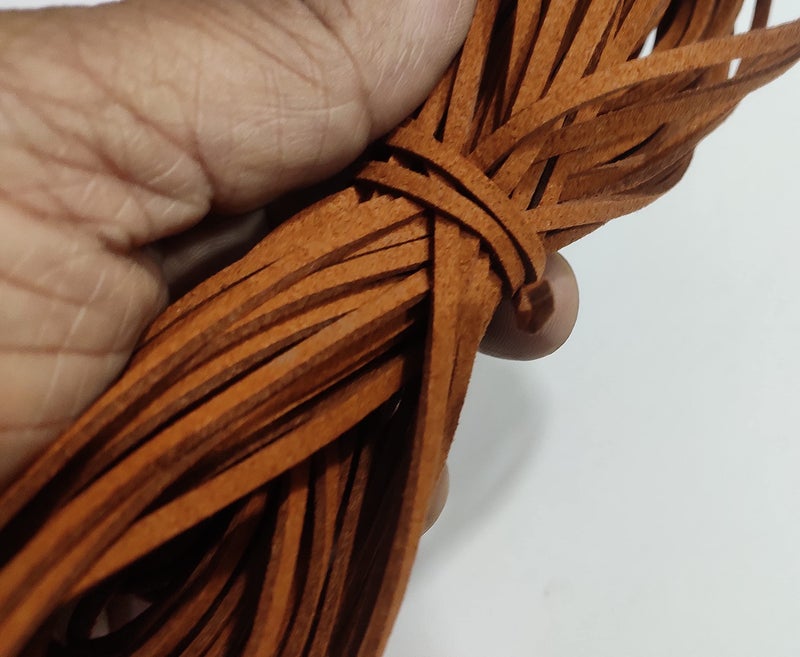 OMX Size - 3mm x1.4mm Faux Flat Suede Cord Roll String Korean Leather Lace Beading Thread Suede Lace Leather Cording for Jewelry Makings (10 Mtr, Brown) - Image 4