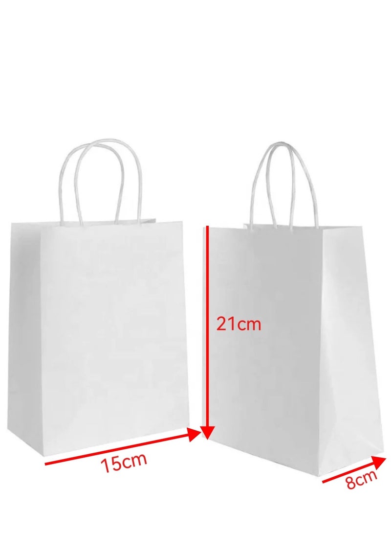 24pcs White Kraft Paper Bag 21×8×15cm Party Bags Ramadan Eid Gift Bags Birthday Gift Bags - Image 2