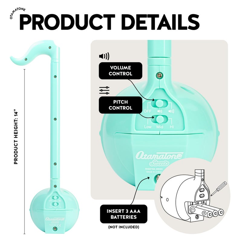 Otamatone أوتاماتون - آلة موسيقية إلكترونية يابانية محمولة من استوديو مايو دينكي، فائزة بجوائز، هدية تعليمية ممتعة للأطفال والمراهقين والبالغين - مجموعة النعناع والفراولة - Image 4