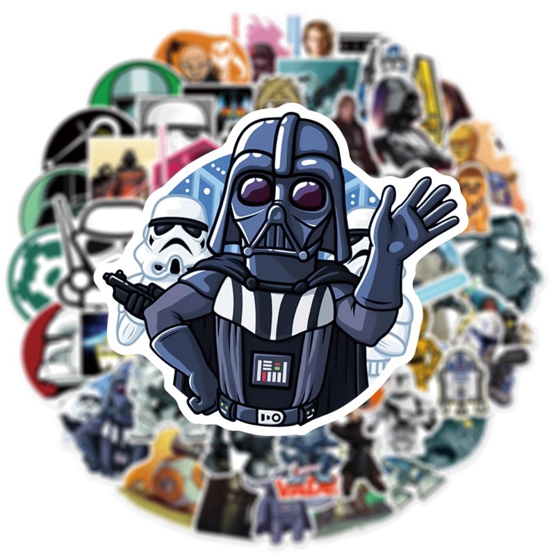 PWSTY 50Pcs Cute Cartoon Star War Character Stickers - Movie Decorative Waterproof Decal Stickers for Kids, Teens & Adults for Water Bottle Laptop Toy Sticker (Star War) - Image 4