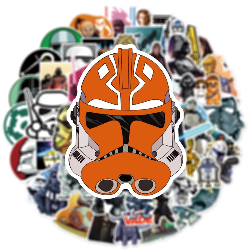 PWSTY 50Pcs Cute Cartoon Star War Character Stickers - Movie Decorative Waterproof Decal Stickers for Kids, Teens & Adults for Water Bottle Laptop Toy Sticker (Star War) - Image 5