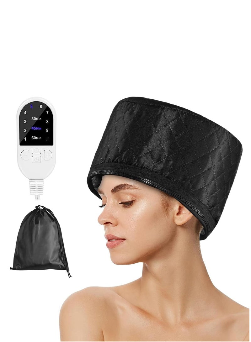 Generic Hair Steamer for Deep Conditioning, Heat Cap for Natural Hair Home use Thermal Steamer 3 Timer Settings 9 Level Heats Up Quickly with Timer Settings Electric Heat Hair Spa Hat 