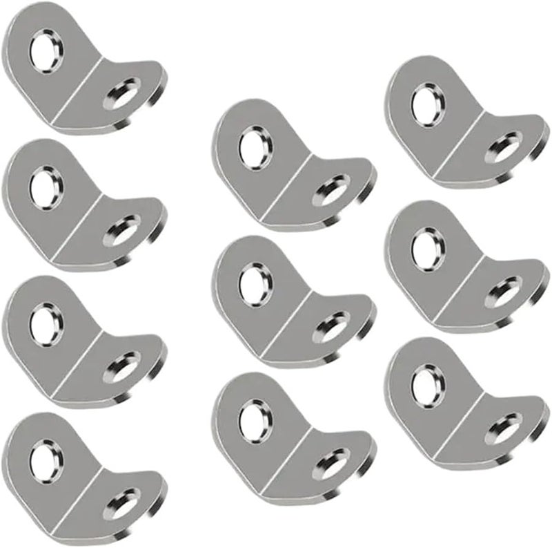 مجموعة أقواس L من الفولاذ المقاوم للصدأ 30x30x16مم مع مسامير لتثبيت الأثاث - Image 4