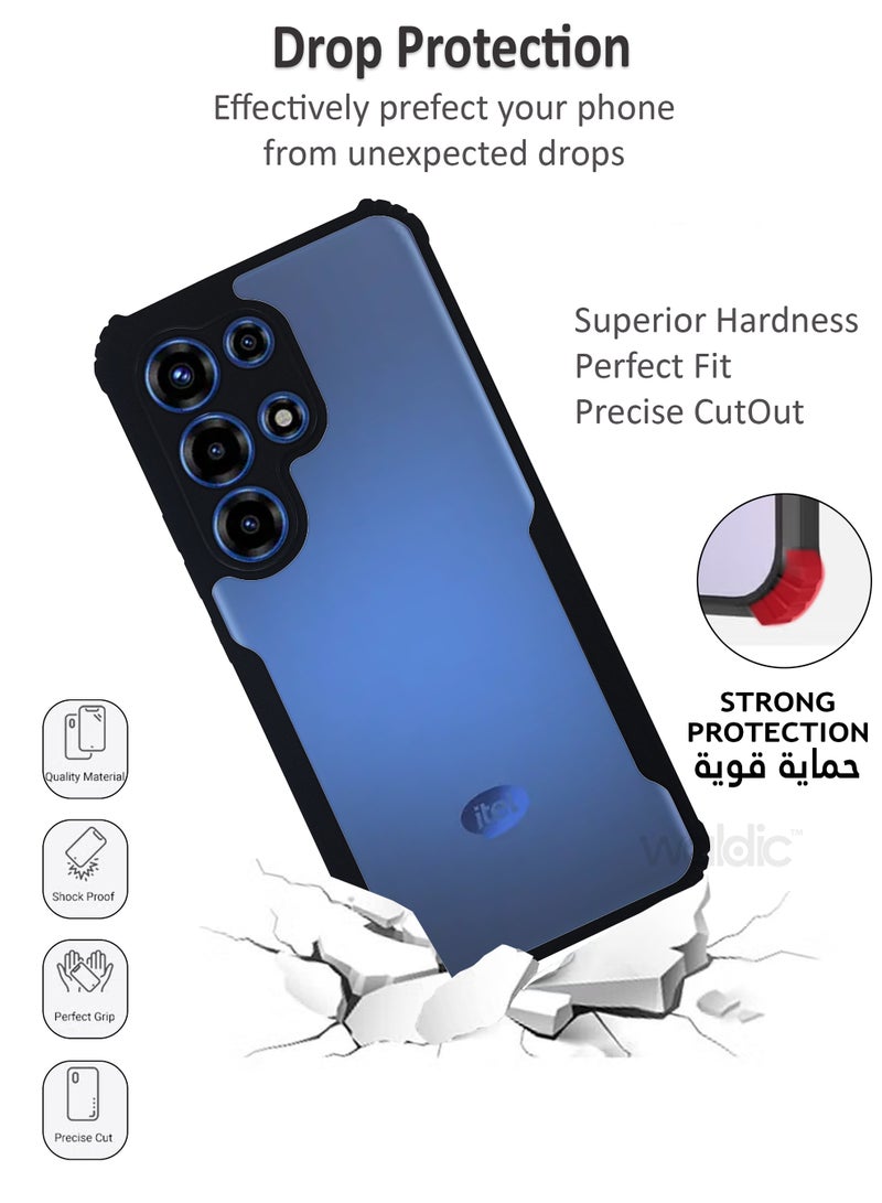 itel Super 26 Ultra Premium Case | Premium Silicone Case Cover Designed for itel Super 26 Ultra | itel Super 26 Ultra Case Acrylic Crystal Clear 360 Degree Protection TPU+PC Back Cover Case for itel Super 26 Ultra - Clear/Black - view 3