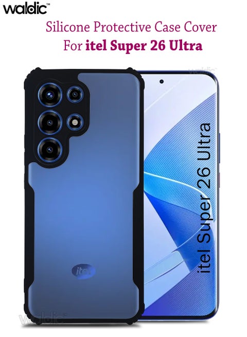 itel Super 26 Ultra Premium Case | Premium Silicone Case Cover Designed for itel Super 26 Ultra | itel Super 26 Ultra Case Acrylic Crystal Clear 360 Degree Protection TPU+PC Back Cover Case for itel Super 26 Ultra - Clear/Black