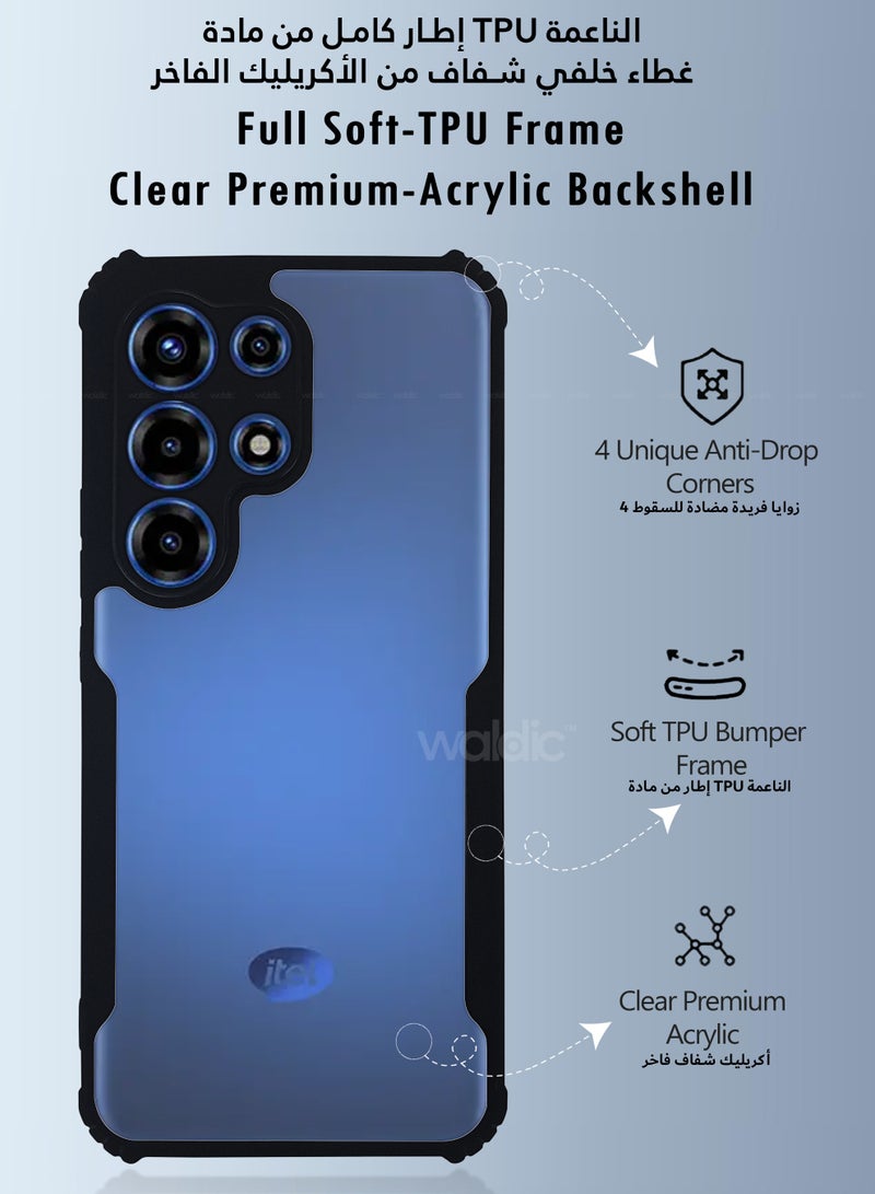 itel Super 26 Ultra Premium Case | Premium Silicone Case Cover Designed for itel Super 26 Ultra | itel Super 26 Ultra Case Acrylic Crystal Clear 360 Degree Protection TPU+PC Back Cover Case for itel Super 26 Ultra - Clear/Black - view 5