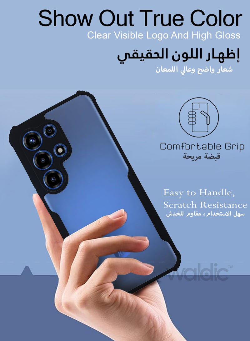 itel Super 26 Ultra Premium Case | Premium Silicone Case Cover Designed for itel Super 26 Ultra | itel Super 26 Ultra Case Acrylic Crystal Clear 360 Degree Protection TPU+PC Back Cover Case for itel Super 26 Ultra - Clear/Black - view 4