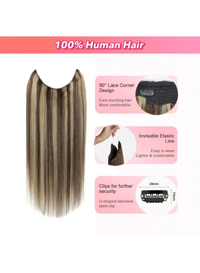 Bluejw Real Hair Wig Women's Straight Hair Fishing Line Hair Curtain Hair Tape Halo Hair Extension Traceless Hair Tape - Image 3