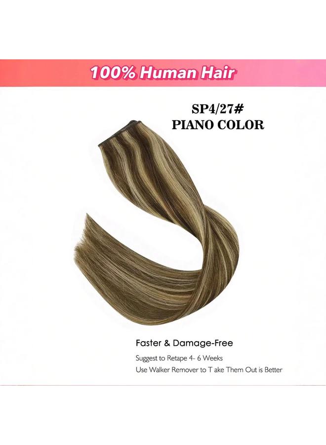 Bluejw Real Hair Wig Women's Straight Hair Fishing Line Hair Curtain Hair Tape Halo Hair Extension Traceless Hair Tape - Image 4