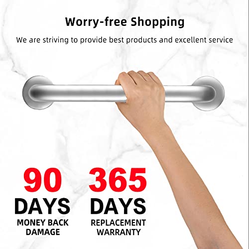 Supwish Shower Grab Bars Brushed Nickel 12" x 1 1/4", Stainless Steel Handicap Grab Bars for Bathroom Bathtub Toilet, Shower Handle Safety Bars Hand-Rail Support for Elderly Seniors Pregnant Children - Image 5