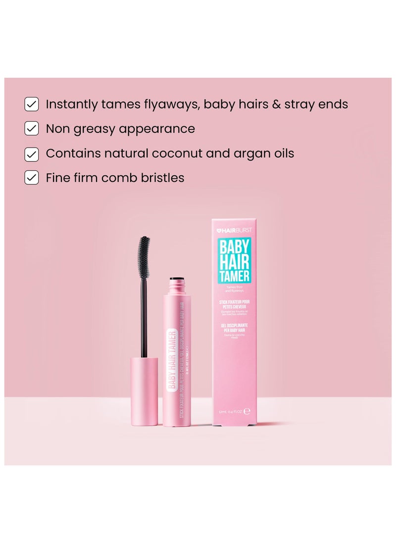 HAIR BURST - Baby Hair Tamer Stick — Instant Smoothing & Finishing Baby Hair Flyaway Tamer, Non-Greasy Hair Frizz Control Brush with Nourishing Coconut & Argan Oils, Vegan & Cruelty-Free - Image 1