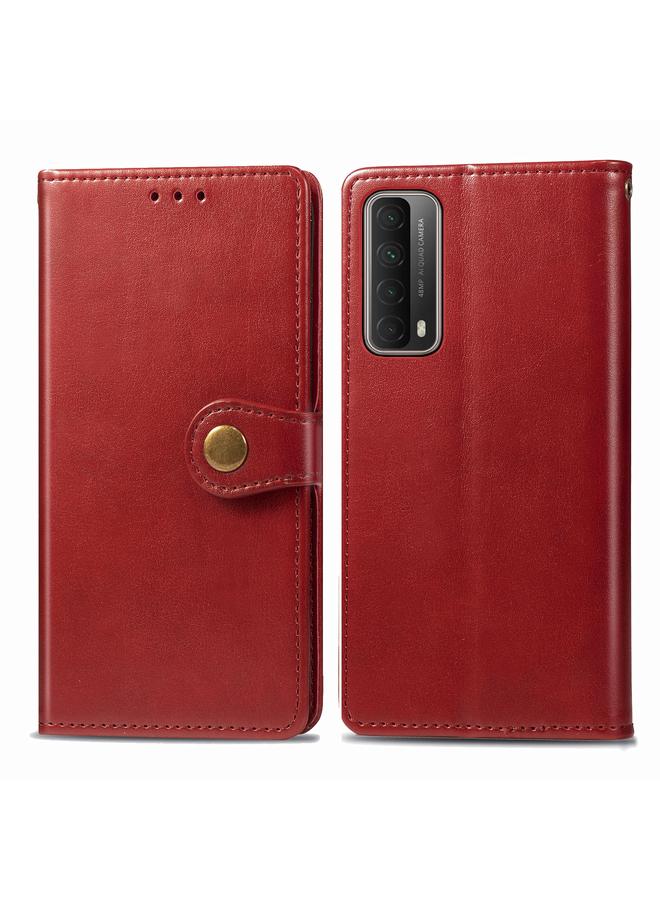 S-TOP Case For Huawei P Smart 2021 Retro Solid Color Leather Buckle Phone Case with Lanyard & Photo Frame & Card Slot & Wallet & Stand Function - Image 3
