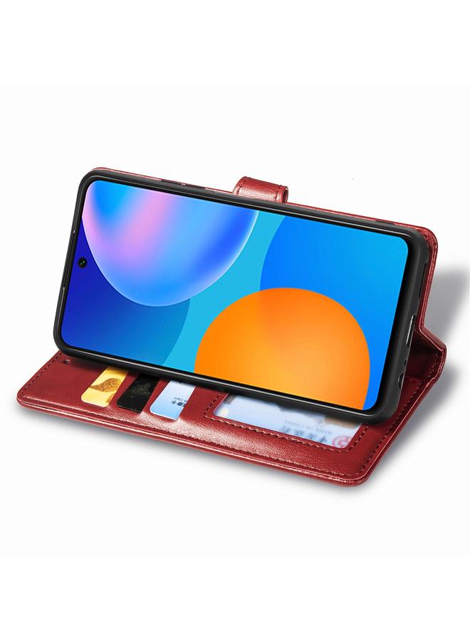 S-TOP Case For Huawei P Smart 2021 Retro Solid Color Leather Buckle Phone Case with Lanyard & Photo Frame & Card Slot & Wallet & Stand Function - Image 5