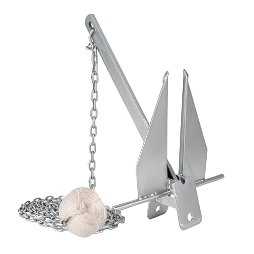 Jecoupoon 5lb 8.5 lb Heavy Duty Anchor Kit Portable Anchor with Anchor Chain and Anchor Rope Set Fit for Different Type Boats (8.5 lbs) - Image 1