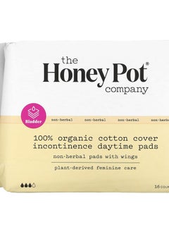 the Honey Pot company 100% Organic Cotton Cover Incontinence Daytime Pads 16 Count 