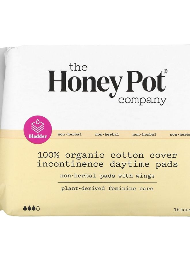 100% Organic Cotton Cover Incontinence Daytime Pads 16 Count
