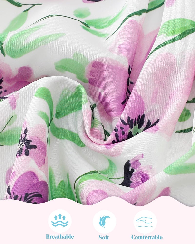 Mioglrie 18-24 Months Girl Clothes Baby Girls Dress Infant Summer Outfits Toddler Casual Ruffle Sleeve Purple Floral Sundress with Cute Bag - Image 5